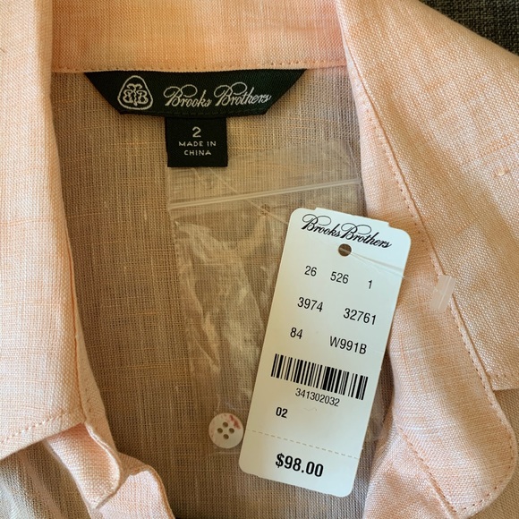 NWT Brooks Brothers Linen Blouse - Picture 2 of 4